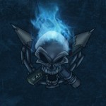Drawn Afterlife, Skull With Blue Flames